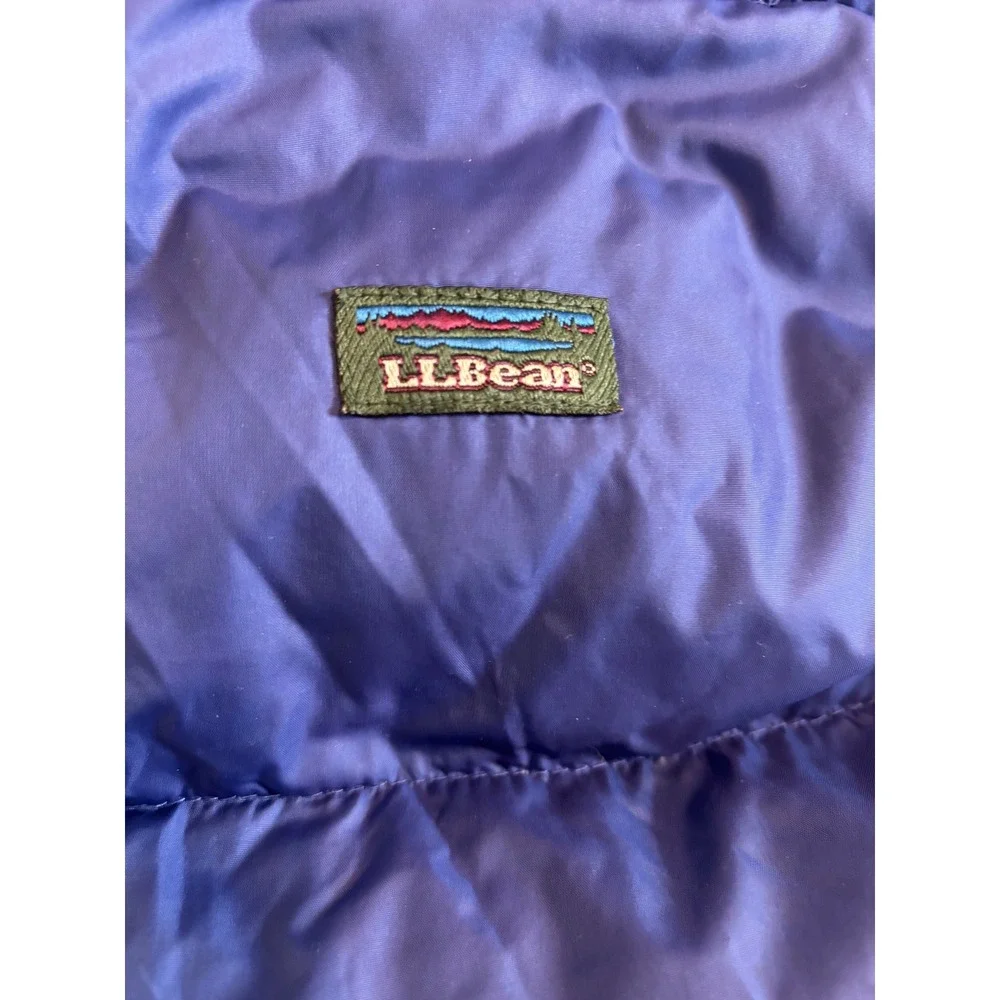 LL Bean Kids Goose Down‎ Puffer Vest Blue XL (18-20) Full Zip Sleeveless